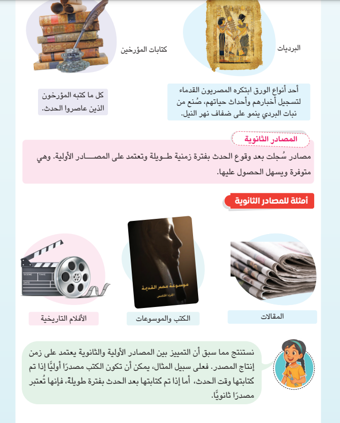 المصادر الأولية والثانوية للصف الرابع الابتدائي 20 المصادر الأولية والثانوية للصف الرابع الابتدائي 20